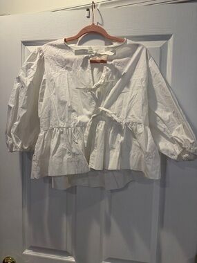 Women’s Peplum Tie-Front Blouse